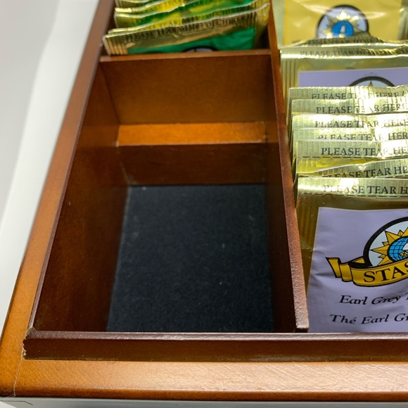 TEA CHEST VTG CHERRY WOOD DOVETAILED TEA CHEST - Picture 4 of 14